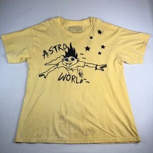 Travis Scott Astroworld Look Mom I Can Fly Graphic T Shirt Yellow XL